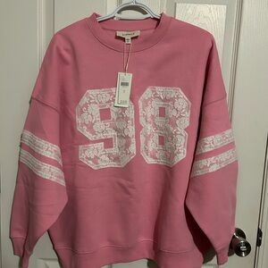 L*Space Pink Lace Number Sweater